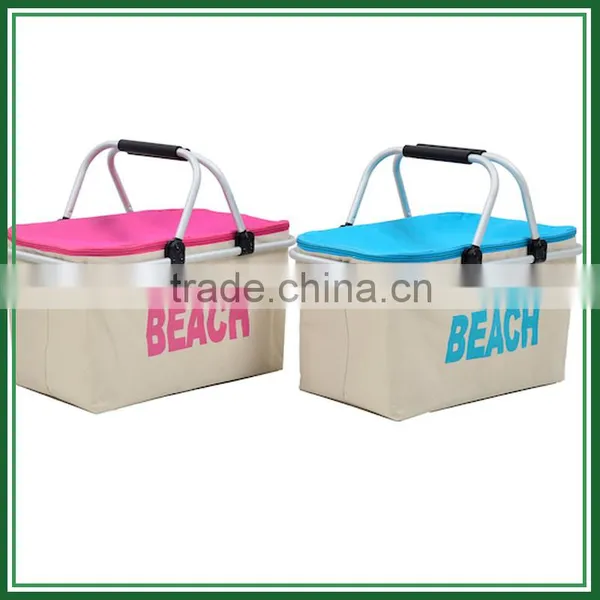 Collapsible Market Tote Insulated Picnic Basket With Cooler photo-3