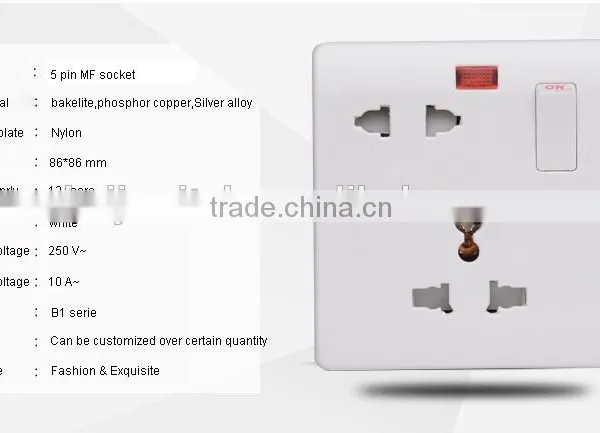 New Design 5 Pin MF Wall Socket and Switch photo-4