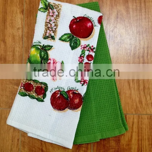 Printed Waffel Tea Towel Yarn Dye Tea Towel Dish Towel Kitchen Towel photo-2