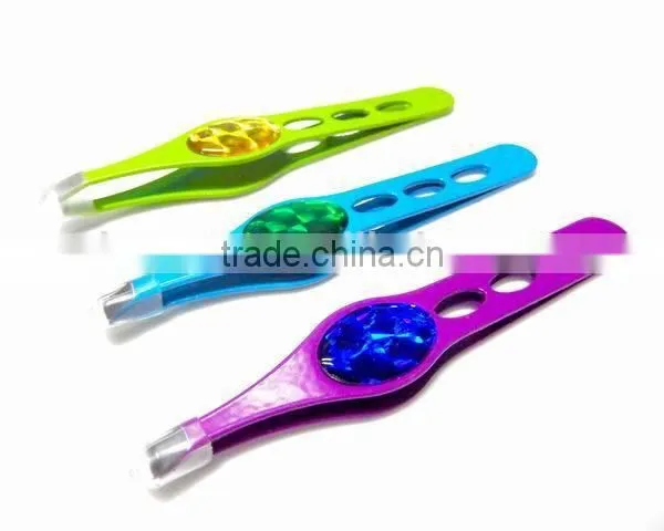 Squared Stainless Steel Tweezer With Color Paiting and Decorating Epoxy