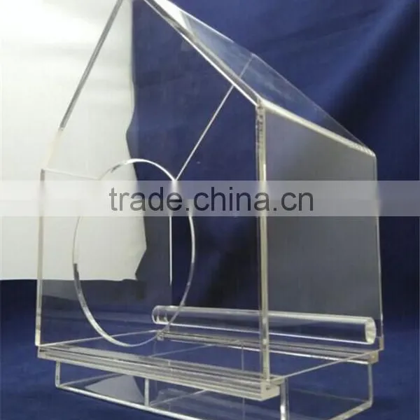 Clear Acrylic Window Bird House With Feeder Tray photo-4