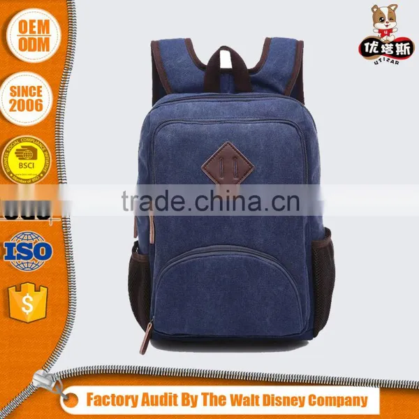 Wholesale Vintage Custom College Canvas Backpack photo-4