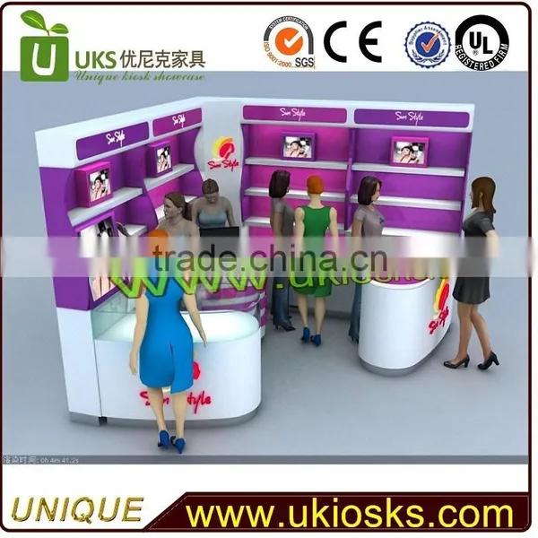 Free 3D rendering cosmetic display kiosk for cosmetic shop design perfume display cabinet