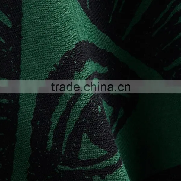 Mens Green Cotton T-shirt Custom Water-based Pigment Printed T-Shirt photo-5