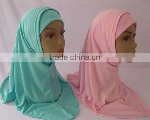 Two Pieces Hijab, Arabic Wear Solid Color G-SD163# photo-4
