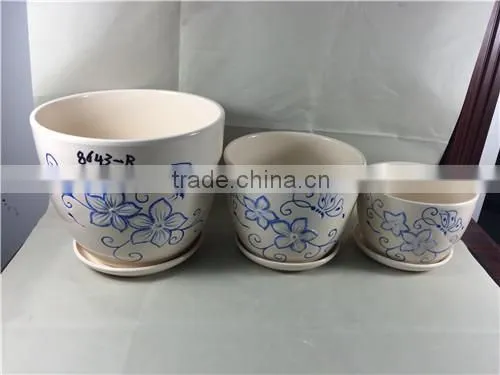 Ceramic Flower Pot Different Size With Same Pattern photo-2