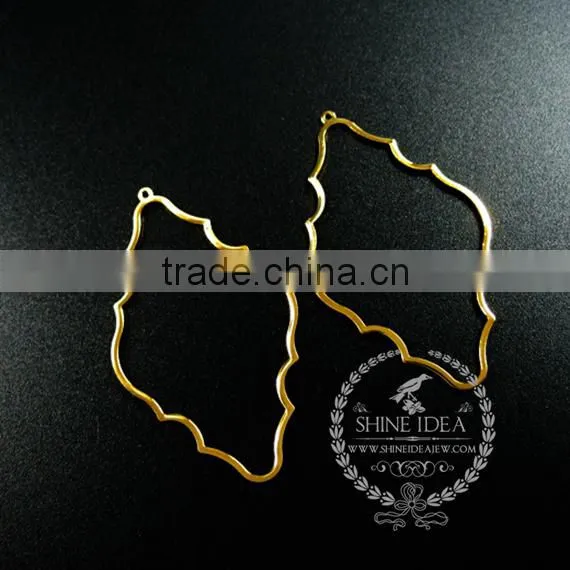 53*31mm Gold Plated Hollow Cloud Shape Pendant Charm DIY Earrings Chandelier Jewelry Supplies 1850253 photo-2