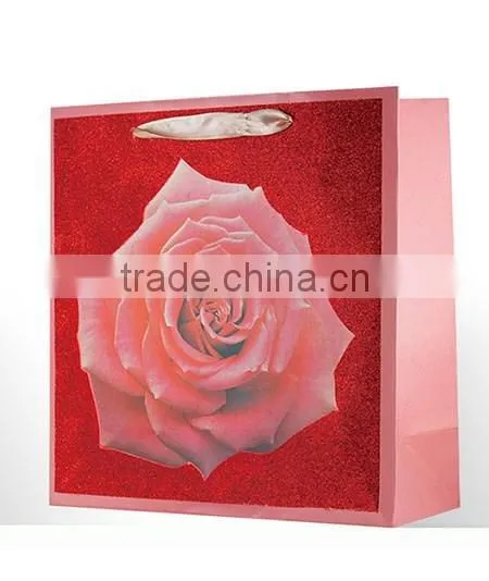 2015 New Dsign Printing White Paper Gift Bags With Ribbon Handles photo-4