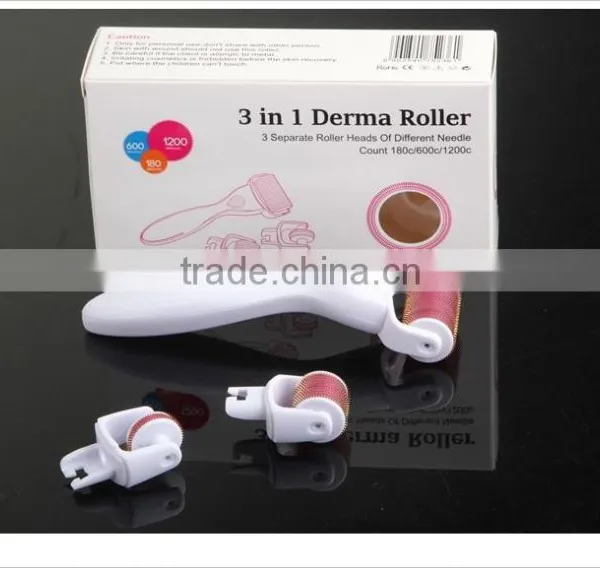 2015 Newest 180/600/1200pins 3 in 1 Derma Roller photo-3