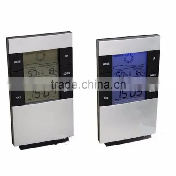 Portable Digital LCD Thermometer Hygrometer Clock Temperature Humidity Meter photo-2