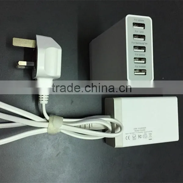 40W 5V 8A 5 Ports USB Charger,home Charger,travel Charger,wall Charger,For IPhone6 IPad Samsung Smart Phone Black USB Charger photo-4