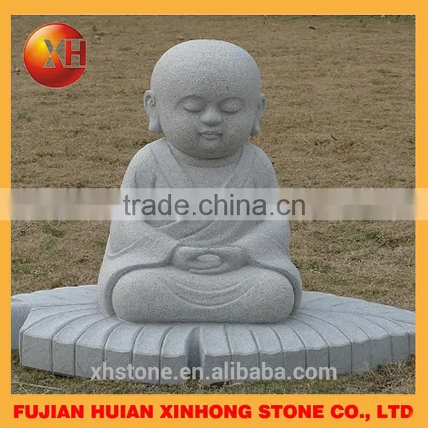 Granite Lovely Little Monk Stone Statue Hands on Chin photo-4