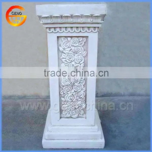 Rose Designed Fiberstone/ Fiberglass Flower Pot Stand Column photo-2