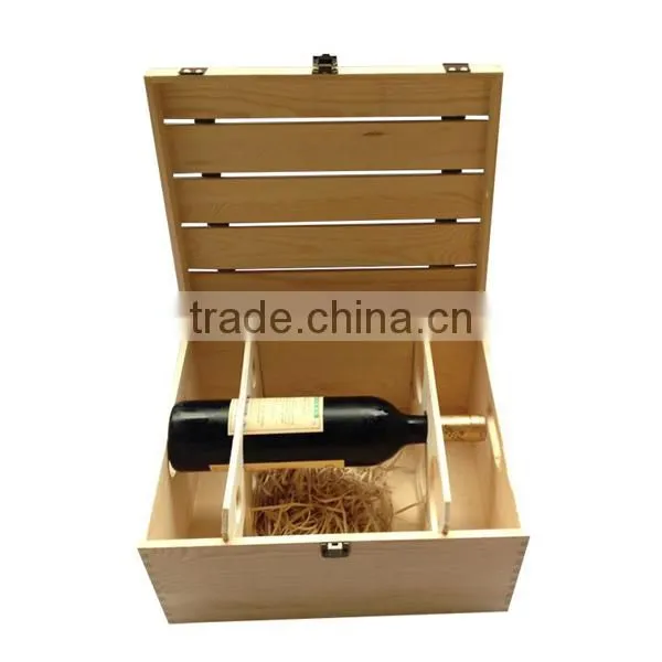 100% High-Quality Pine Wood Red Wine Square Box, Bottle Storage Packaging Box photo-3
