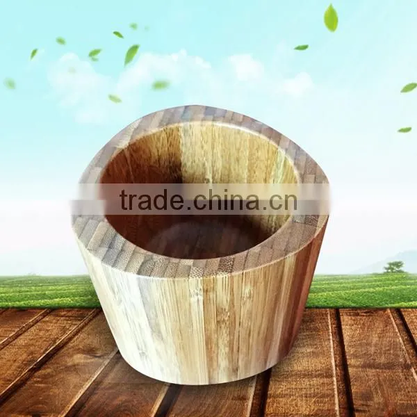 Natural Bamboo Wooden Food Processing Grinding Tank Hammer, Bamboo Wooden Garlic Bowl Easy To Use photo-4