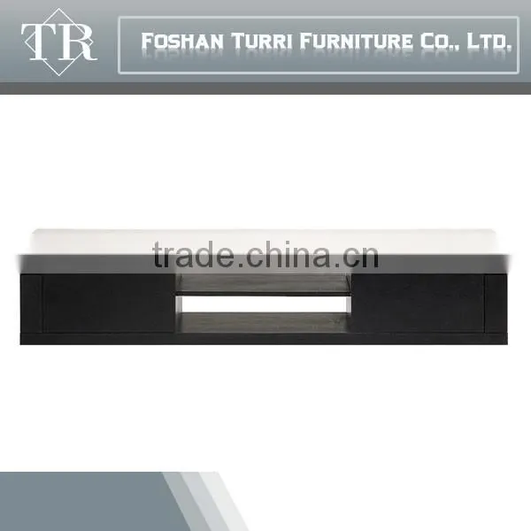 Gloss White and Black White Marble Top Side Table photo-2