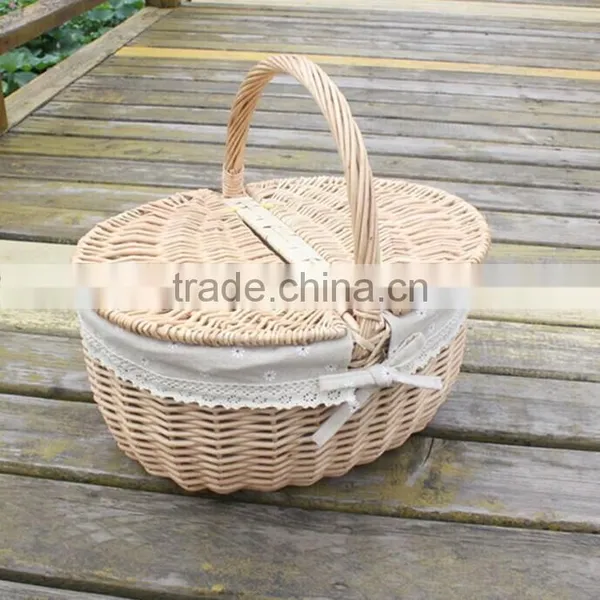 Black Willow Woven Wicker Wine Basket photo-4