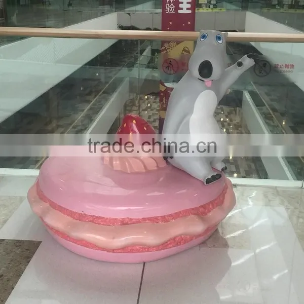 Fiberglass Bear With Cake Decoration for Mall photo-4