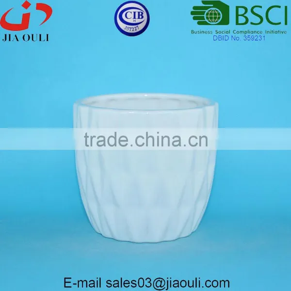 Best Sales Glazed White Ceramic Flower Pots Origami Pot photo-4