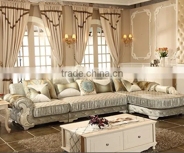 M007 French Upholstery Fabric Wooden Sofa Set Furniture Chesterfield Sofa photo-2