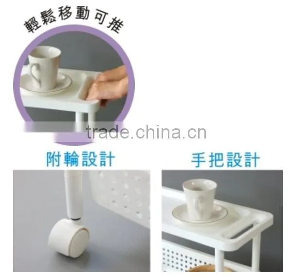 Kitchen Plastic Trolley Cart 3 Tires With Wheel photo-2