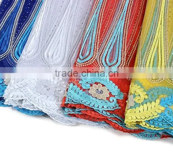 Hottest Latest African Lace Fabric 2016 Many Colors Malaysia Lace Embroidery Fabric photo-3