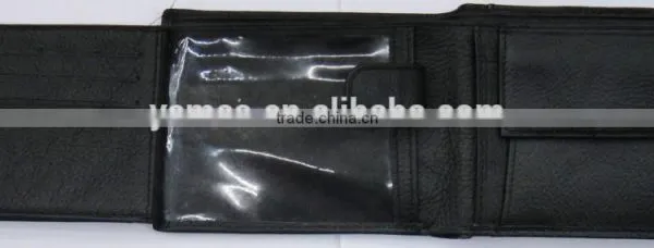 Fashion Black Napa Genuine Leather Purse Money for Men photo-5