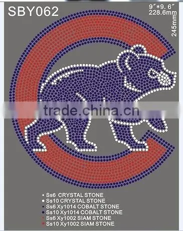 Hot Fix Motif Chicago CUBS Rhinestone Transfer Wholesale photo-2