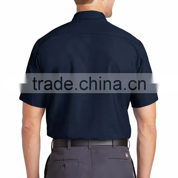 Factory Custom Logo Short Sleeve Shirt Uniform Work Clothes Cotton Mechanic Workwear In Baoding photo-6
