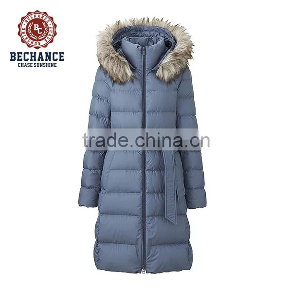 Women's Long Down Jacket With Faux Fur photo-2