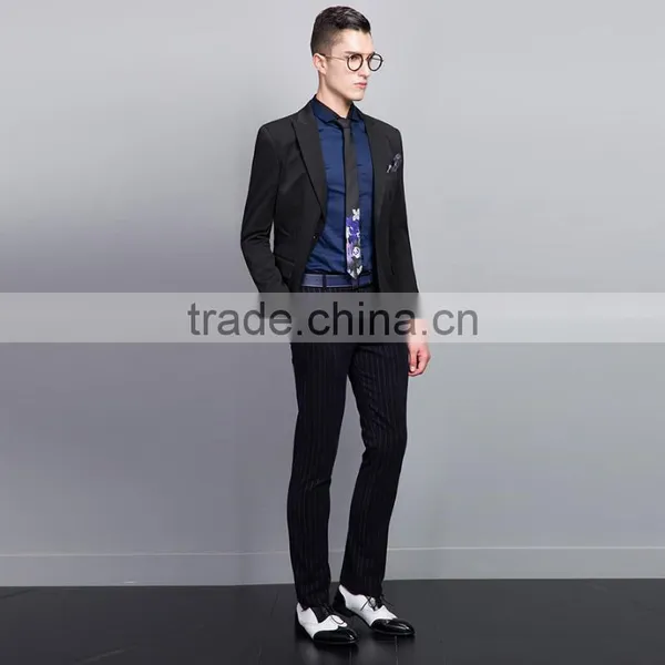 Formal Business Mens Slim Fits Blazer Business Black photo-3