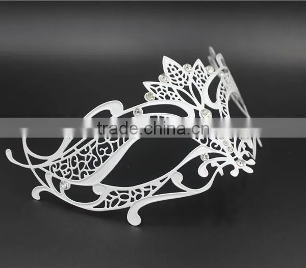 4 Colors Metal Italy Venetian Mask Masquerade Diamante Rhinestones Ribbon Tie photo-4