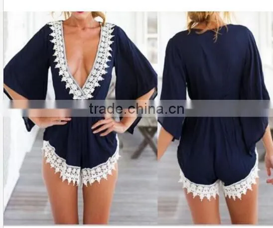 Walson Walson Fashion Women's Clothing Sexy Summer Lace Casual Short Evening Party Jumpsuits 3