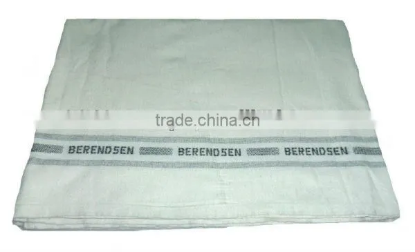 100% Cotton Double Side Brushed Flannel Sheet With Blue and Black Logo Print(WhiteBleached) photo-2
