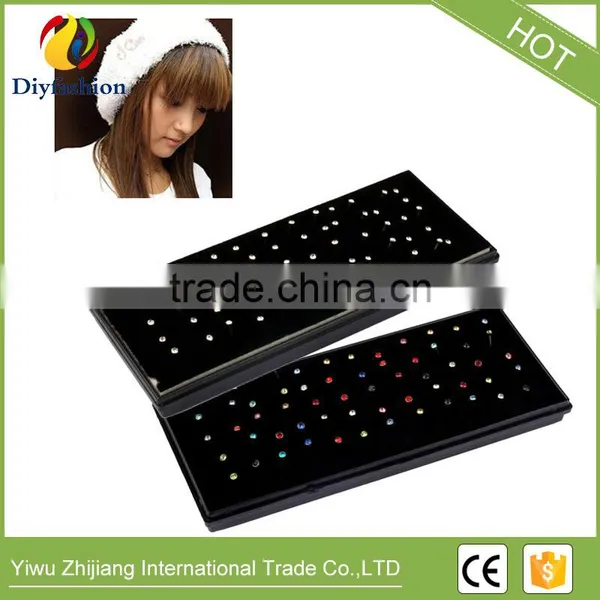 Wholesale 1.8mm Colorful Round Diamond Stainless Steel Nose Ring photo-4