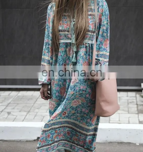 2018 Hot Sale Bohemia Style Woman Maxi Lady Dress photo-4