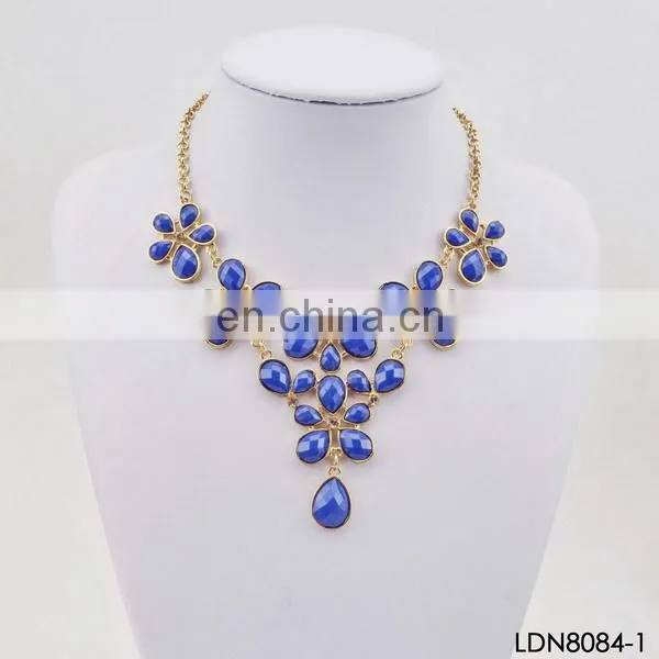 Alli Express Sapphire Blue Lace Wedding Choker Halskette Necklace