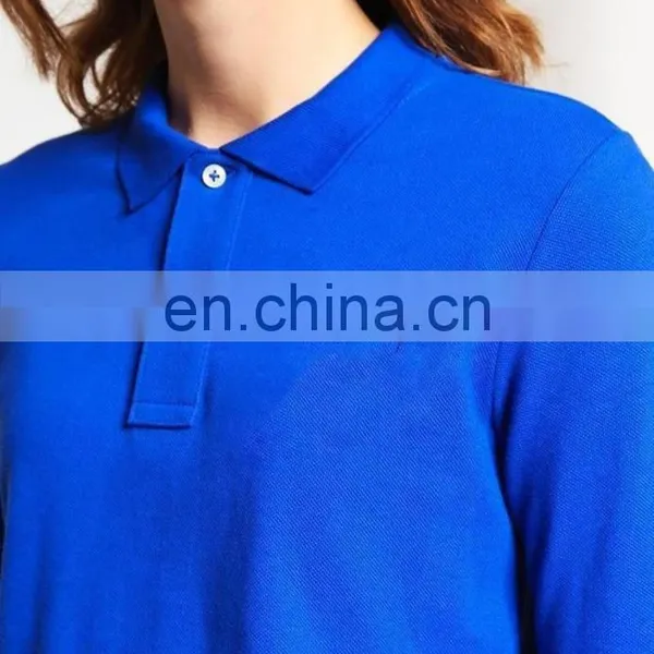 Ladies Plain Blue Long Sleeve Polo t Shirts Casual Design Cheap Wholesale photo-4