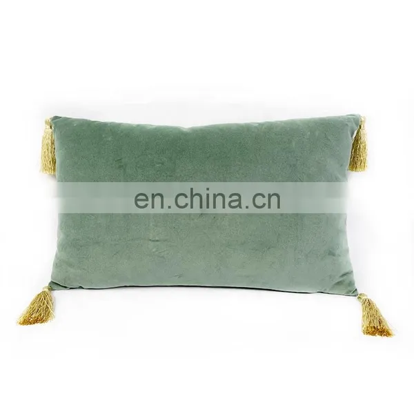 Decorative Velvet Throw Pillow Cushion Cover With Tassels for Couch photo-3