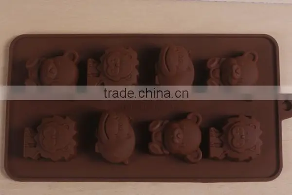 DIY Chocolate Handmade Soap Cold Soap Ice Lattice Mold, 8 Bear Lion Cub Animal photo-2