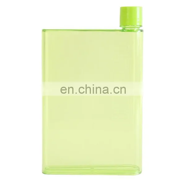 Unique Bpa Free A5 Notebook Carton Plastic Water Bottle Flat Square Water Bottles Clear Bottle With Custom Logo Printed photo-3