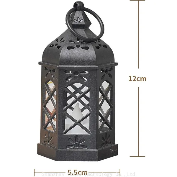 Hexagonal Wind Lamp Lantern Lamps, Retro Outdoor Hanging for Garden & Party Decorative Light photo-5