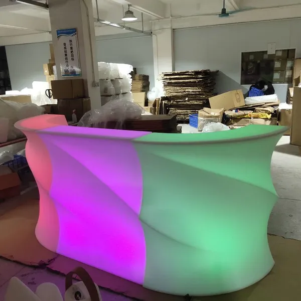 Modern Plastic Portable Indoor Club Bar Counter Furniture Corner Home Bar Illuminated Led Lounge Nightclub