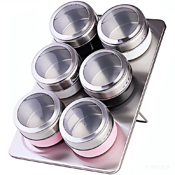 Stainless Steel Magnetic Spice Jar Sets photo-3