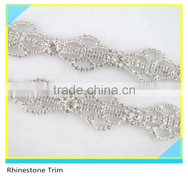 Fabulous 888 Crystal Pearl Rhinestone Trimming Silver Plated Chain For Dress photo-3