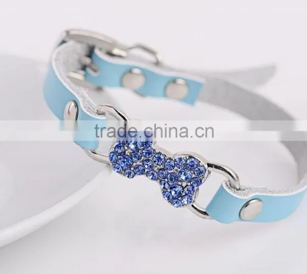 Wholesale Diamond Bone Leather Pet Collar Creative Dog Collars photo-4