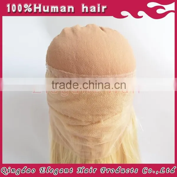 2015 Qingdao New High Quality Human Hair Lace Wigs Blonde photo-3