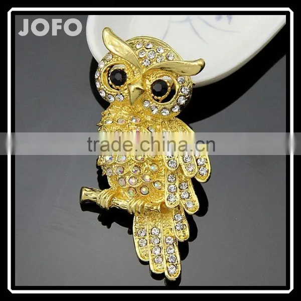 Girls Jewelry Owl Brooch Animal Crystal Brooch Latest New Design