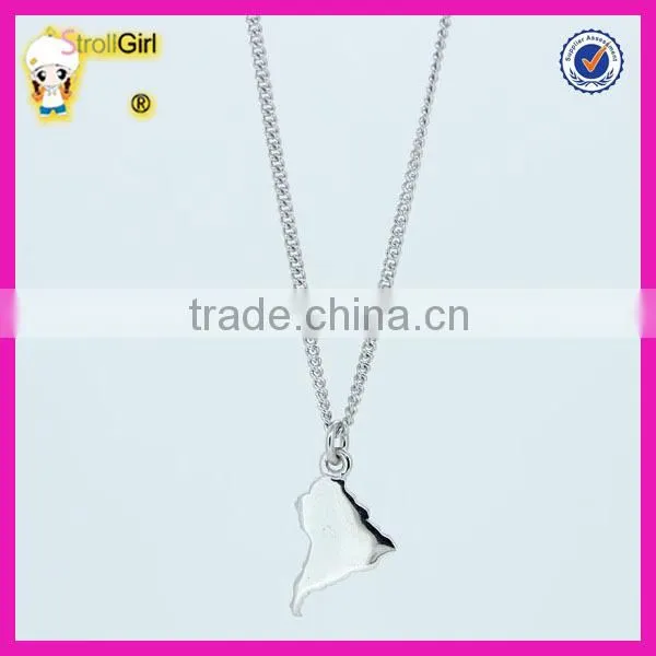 14K Gold Plated Silver Map Necklace, South America Map Pendant Necklace Wholesale photo-2