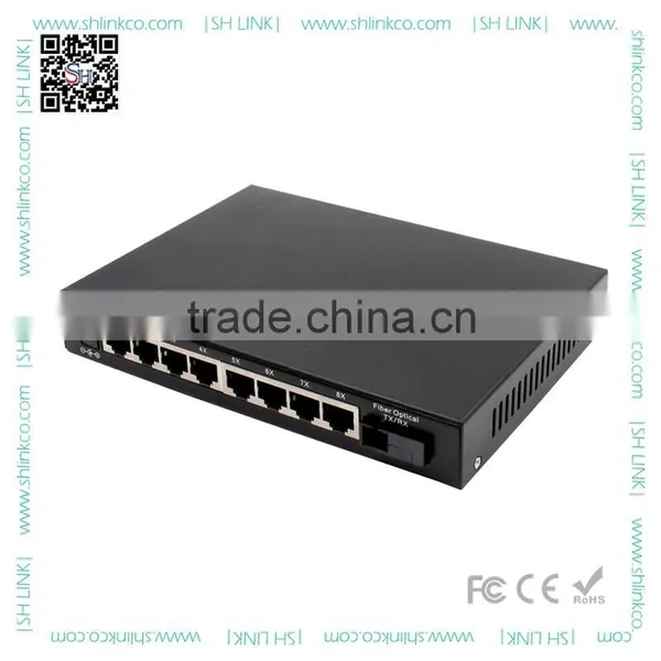 OEM Manufacture Optical Switch Fiber Optic to 8 RJ45 Ports 100M Fiber Media Converter photo-2